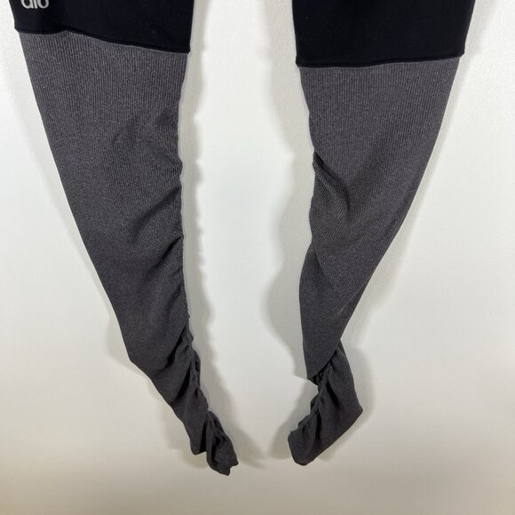 Alo yoga goddess leggings black gray womens S ribbed athletic dance - Picture 6 of 8